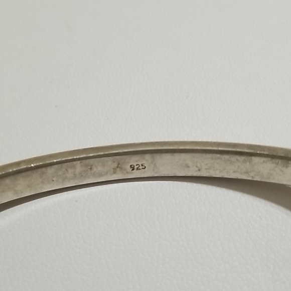 Vintage Opal Inlay Sterling Silver Cuff - Picture 2 of 7